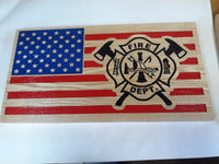 Fire Department Sign Red and Blue (CAN BE CUSTOMZIED)