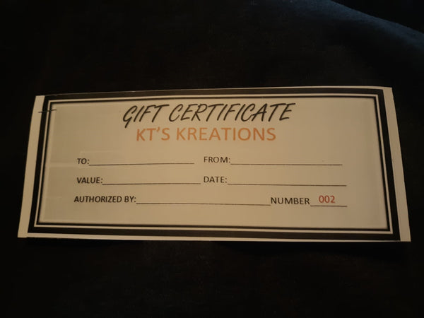 GIFT CERTIFICATE $20