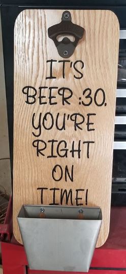 Beer 30 bottle opener/catch can sign