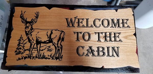 Welcome to Cabin Deer Sign