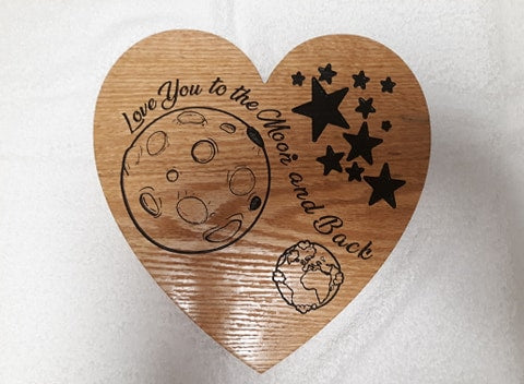 Love You To The Moon And Back Heart Sign